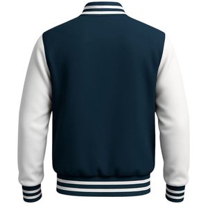 Men's Solid <b>Plain</b> <b>Varsity</b> Buttoned Original Leathered Thick <b>Jacket</b> - Product Image 4