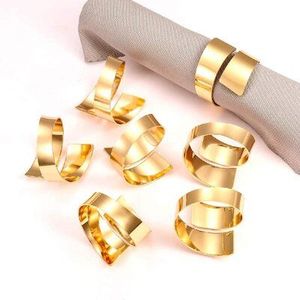 Elegante anillo para servilletas de metal para la mesa del comedor con un diseño clásico minimalista que complementa la vajilla moderna. - Product Image 4