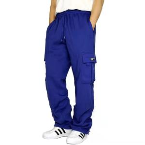 Nouveau pantalon de sport décontracté pour homme, en molleton, avec pieds retroussés, multi-poches, cordon, pantalon de survêtement ample pour homme - Product Image 2