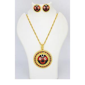 Charm colgante conjunto joyería chapado en oro joyería India colgante conjunto diosa joyería colgante collar Top fabricante indio - Product Image 1