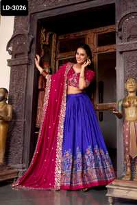 Latest Women Wedding and Festival Wear Function Tussar Silk Material Lehenga Choli with Low Price and Best Quality Clothes - Product Image 2