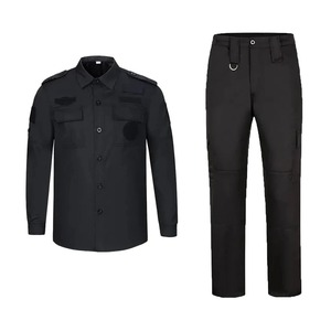 Ropa de entrenamiento al aire libre de verano y otoño, uniformes de guardia de seguridad negros con mangas largas, talleres impermeables - Product Image 1
