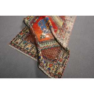 Tapis d'appoint vintage 3,2x5,2 pi (99x160 cm), tapis persan turc rouge - Product Image 4