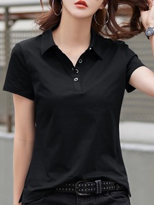 New Stylish Short Sleeves Polo Shirts High Quality Wholesale Polo Shirts for Women Organic Cotton Printed Women's Shirt - Product Image 5