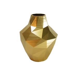 Florero de aluminio dorado Decoración de mesa de sala de estar Diseño moderno Florero de flores artificiales de metal grande en el precio más barato - Product Image 1