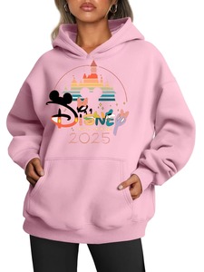 2025 Euro américain pour rencontrer des vacances à capuche pour les femmes coupe ample à manches longues décontracté coton imprimé à capuche pour l'automne pour - Product Image 2