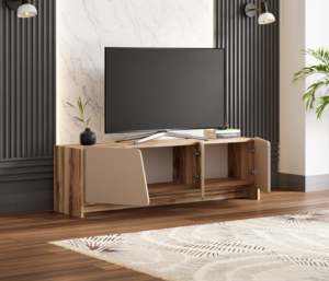 Moderno y Lujoso Mueble para TV Europa de 2 Piezas con Acabado Brillante Imitación Mármol para Sala de Estar y Uso Escolar, Fabricado en Turquía - Product Image 4