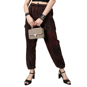 กางเกงฮาเร็มผ้าซาตินพิมพ์ลายดิจิทัลสำหรับผู้หญิงกางเกงหูรูดผ้าฝ้ายฟรีไซส์สำหรับฤดูหนาวใส่สบาย - Product Image 1