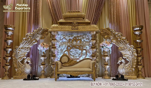 Stylish Bollywood Wedding <b>Engagement</b> Party Stage <b>Decor</b> Creative Hindu Wedding Fiber Stage Stylish Bollywood Wedding Party Stage - Product Image 2