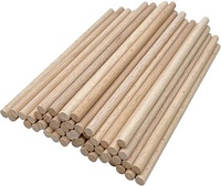 Espiga de madera de tamaño completo, redonda Natural macramé de haya, bambú o palo de madera para manualidades personalizadas DIY, fabricación de modelos colgantes de pared