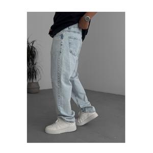 Pantalones Vaqueros de Mezclilla Lavados Tejidos de Estilo Urbano Hip Hop para Hombre, Pantalones Cargo de Pierna Ancha, Transpirables, Lavables, ODM, 100% Algodón, Primavera/Otoño/Invierno - Product Image 3