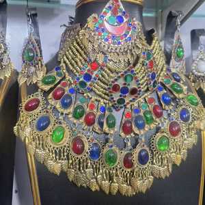 Conjunto de pendientes de collar afgano de estilo tradicional, superventas, Nueva joyería antigua, collares hechos a mano, pendientes, conjuntos de joyería - Product Image 3