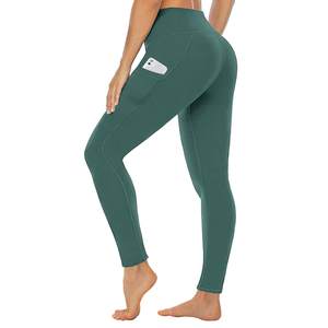 Nouveau 2025 taille haute respirant poches décontractées leggings double tissu polyester brossé leggings avec poches - Product Image 4