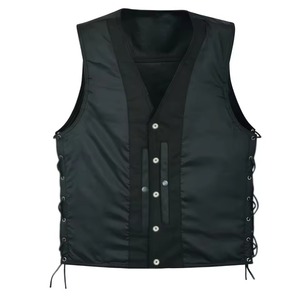 Chaleco de Motocicleta de Invierno sin Mangas para Hombre, Diseño Personalizado, Delgado, de Lana, Casual, Reversible, Transpirable, de Cuero Sintético - Product Image 4