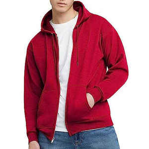 เสื้อมีฮู้ดของผู้ชายแบบซิปรูดซิปผ้าฝ้ายธรรมดาทรงโอเวอร์ไซส์ - Product Image 5