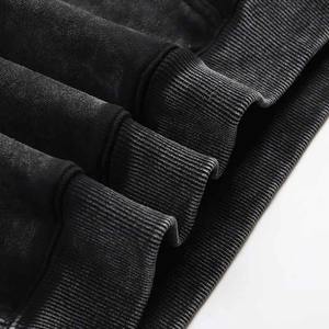 Haute qualité poids lourd Vintage déchiré lavage à l'acide sweat à capuche zippé hommes streetwear ourlet brut français éponge lavage à l'acide sweat à capuche zippé personnalisé - Product Image 6