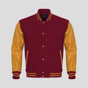 Chaqueta universitaria con logotipo personalizado | Manga Béisbol universitario | Estilo Letterman bordado | Deportes negros unisex - Product Image 3