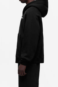 Custom <b>Black</b> Fleece Tracksuit <b>Men</b> Zip Up <b>Hoodie</b> Puff Print Logo Oversized Sweatpants Set Acid Wash Casual Outdoor Wear Tracksuit - Product Image 2