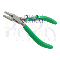 Pince plate en acier inoxydable 125 mm à mâchoires dentelées, poignées en PVC à ressort, outils de sertissage pour la pêche, la bijouterie et le bricolage, pour la manipulation des fils
