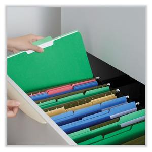 Universal Deluxe Colored Top Tab File Folders 1/3-Cut Tabs <b>Letter</b> Size Green/Light Green (100/<b>Box</b>) Made Paper Include A4 Bag - Product Image 3