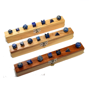 Juego de Geometría de Cristal de Lapislázuli con Caja, Piedra Natural Sagrada Tallada para Sanación, Sólidos Platónicos, Formas Geométricas Únicas - Product Image 4