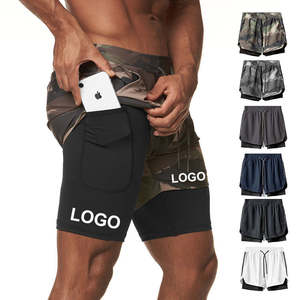 Venta caliente al por mayor de secado rápido personalizado 2 en 1 pantalones cortos para correr atléticos para hombre entrenamiento gimnasio pantalones cortos con bolsillo para teléfono envío DDP - Product Image 6