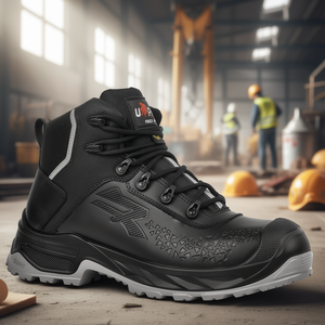 Safety Shoes Construction Lace-up Steel Toe Leather Upper Anti Smashing Stride Size 42 Black S3S CI SC LG FO SR EN - Product Image 3