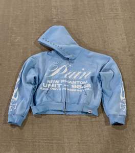 Ropa de calle de alta calidad Sudadera con capucha Fleece Blank Boxy Zip up Vintage Doble capa Lavado ácido Sun Faded Sudaderas con capucha desgastadas para hombres - Product Image 6