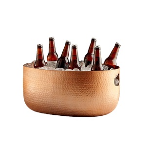 Seau à glace en cuivre antique de haute vente refroidisseur en métal fabriqué à la main avec une taille régulière de qualité supérieure pour la bière de vin - Product Image 4