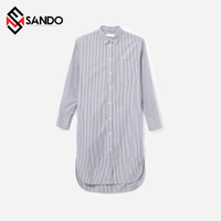 Blusas y Camisas de Manga Larga para Mujer de Verano con Logotipo Personalizado de la Mejor Calidad, Vestido Camisero 100% Algodón con Bordado