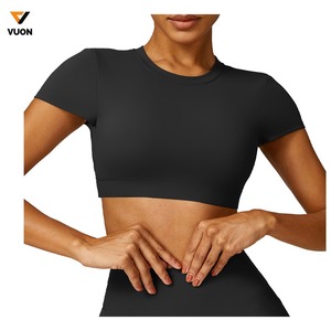 เสื้อยืดเอวลอยสำหรับผู้หญิงเสื้อครอปสำหรับออกกำลังกายผ้าคอตตอน100% น้ำหนักเบาเสื้อครอปสำหรับผู้หญิงออกแบบได้ตามต้องการ - Product Image 5