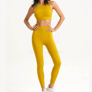 Conjunto de Yoga para mujer superventas, diseño único, cintura con logotipo personalizado, ropa de talla grande de alta calidad, cierre de cintura elástica, gran oferta - Product Image 1