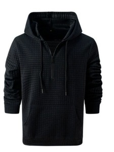Men's Casual Zipper Drawstring Long-Sleeved <b>Tops</b> Fashion Trend Hoodie for Spring Autumn Winter Checkerboard Solid Color Formal - Product Image 2