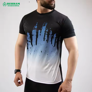 เสื้อยืดแขนสั้นทรงหลวมสำหรับผู้ชาย ผ้าโพลีเอสเตอร์/คอตตอนผสม คุณภาพสูง ขายส่ง Behram International ทรงหลวม เป็นมิตรกับสิ่งแวดล้อม - Product Image 5