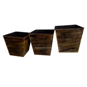 Maceta cuadrada de metal de alta calidad para terraza Patio porche delantero decoración interior y exterior - Product Image 4