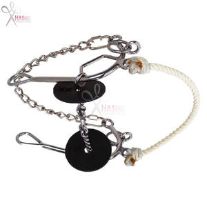 Bridon Osey Million Dollar Bit Horse en fil torsadé avec embouchure en os, muserolle en corde, pour entraînement sur scène, équitation western, en acier inoxydable - Product Image 3