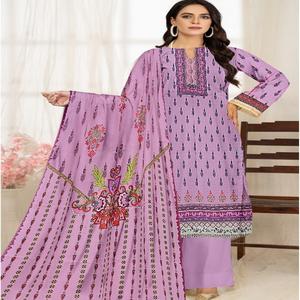 คอลเลคชั่น2025มาใหม่ฤดูร้อนชุด3ชิ้นผ้าคอตตอน/ผ้าคอตต้อนสำหรับผู้หญิงคุณภาพสูงชุดลายดอกไม้ธรรมชาติ - Product Image 1