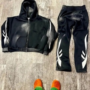 ชุดวอร์ม2ชิ้นสำหรับซักแบบมีซิปกางเกงซับเหงื่อผ้าออกแดดเสื้อผ้าตามท้องถนน - Product Image 3