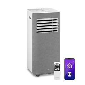 เครื่องปรับอากาศแบบพกพา 9000 BTU สำหรับบ้าน ควบคุมผ่านแอพ WiFi 3 in 1 ระบบทำความเย็น ลดความชื้น และพัดลม สำหรับห้องขนาด 14-20 ตร.ม. 65 เดซิเบล สีเทา - Product Image 1