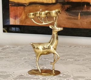 Luz T para decoración navideña o regalo, escultura de Reno de aluminio, luz T CON ADORNO artesanal de Metal con acabado de níquel, luz T - Product Image 5