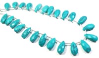 Perles de quartz hydro-givré turquoise Mohave, 24 pièces, 15x7mm, facettées, synthétiques, créées en laboratoire, haute qualité, opaques