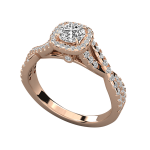 Anillo Brillante de Oro de 9K para Mujer con Diamante Cultivado en Laboratorio de Corte Redondo Estilo Solitario - Product Image 5