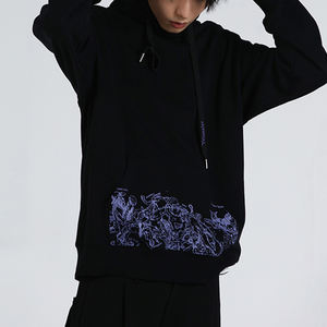 2025 Wholesale Winter Custom Cotton Print Vintage <b>Y2k</b> Ripped <b>Streetwear</b> Boxy Cropped Acid Wash Distressed Hoodie - Product Image 3