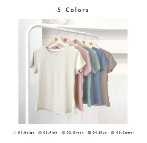 Chemises de yoga simples à manches courtes Mukasa Blue Yoga Wear pour femme - Product Image 6