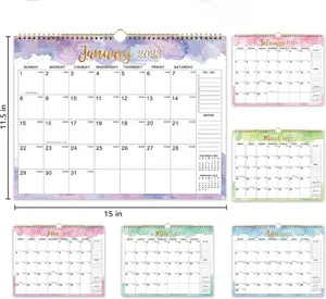 OEM & ODM 2023 Kalender Dinding 18 Bulan Ekstra Besar Custom Kalender Dinding Lipat Tiga Bulan