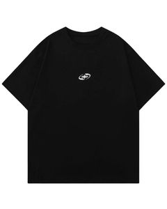 Camiseta Personalizada para Hombre, Negra, con Logotipo Minimalista, Talla Grande, Estilo Casual Urbano, Algodón, Manga Corta, Verano, Corte Holgado, Lisa, Moderna - Product Image 1