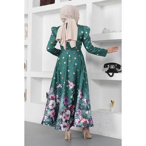 Vestido de Fiesta para Mujer, Estampado Floral de Puntos, 100% Algodón, Sin Tejer, Talla XS, Corte en A, Estilo Baile, Técnica de Crochet, Cintura Natural, Maxi - Product Image 5