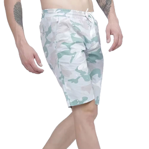 Pantalones cortos Cargo de lona con estampado Multicolor de calle alta para hombre de diseñador 2024, algodón transpirable, cintura elástica, bolsillo caliente de punto - Product Image 1