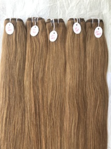 Mechones de cabello humano lacio brasileño, extensiones de cabello humano ondulado con cutícula, color resaltado indio, Remy, venta al por mayor - Product Image 2