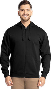 Venta al por mayor de ropa de hombre de talla grande personalizada Color sólido 100% algodón polar ropa deportiva básica cremallera sudaderas con capucha transpirable buen precio - Product Image 2